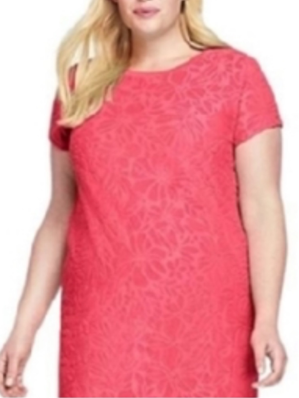 Lands’End coral floral terry texture swim cover up size xlarge (18).